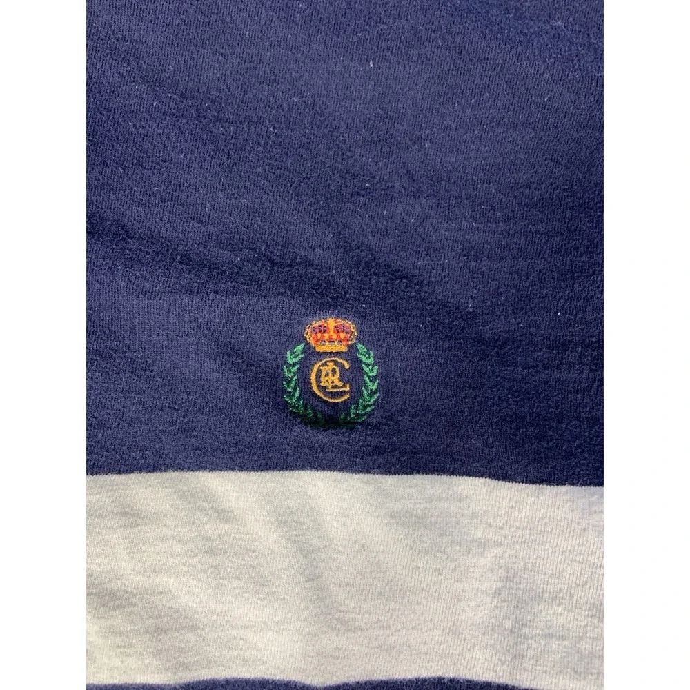 Vtg Chaps Ralph Lauren Rugby Navy Blue/White Long Sleeve Shirt Men's Size XL